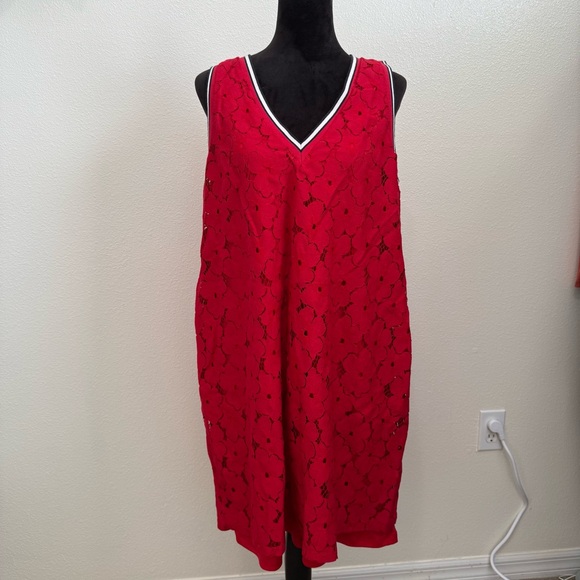 TOMMY HILFIGER Red Sleeveless Floral Dress (A9) - Picture 2 of 6